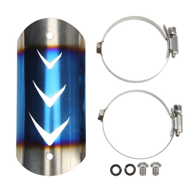 Exhaust Pipe Cover Protector, Stainless Steel High Strength Impact Resistance Exhaust Heat Shield Cover For Motorcycle Bluing