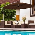 thumbnail image 1 of Costway Parasol Déporté de Patio 10 Pi avec Manivelle et Base en Croix en Aluminium Beige, 1 of 10