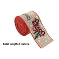 thumbnail image 3 of Vaidha Christmas Wired Ribbon Snowman Santa Claus Xmas Tree Truck Ribbon Plaids Xmas Decorative Gift Wrapping Ribbon For DIY Crafts Wreath Bow, 3 of 3