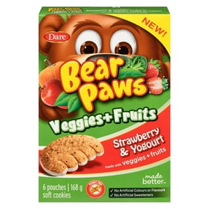 Bear Paws Veggies + Fruits Fraise & Yogourt, Osez.