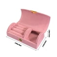thumbnail image 3 of Btomtd Bead Velvet Travel Portable Arched Small Jewelry Box Jewelry Storage Box Fashion Jewelry Packaging Box, Pink, 3 of 6