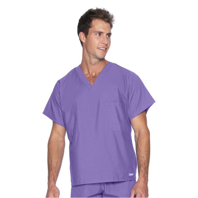 Landau Essentials Haut de Sarrau à Encolure en V : 1 Poche, Réversible, Unisexe, Coupe Classique Décontractée Sarraus Médicaux 7502