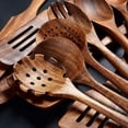 thumbnail image 3 of Wooden Spoons for Cooking,12 Pack Wooden Utensils for Cooking Wooden Kitchen Utensils Set Wooden Cooking Utensils Natural Teak Wooden Spatulas for Cooking, 3 of 7
