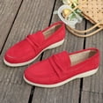thumbnail image 4 of Xfvqtps Mocassins Décontractés pour Femmes à Enfiler Chaussures Plates Confortables Automne Respirantes Bout Rond Mocassins avec Semelle Intérieure Coussinée Chaussures de Marche Légères Rouge, 4 of 9