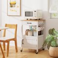 thumbnail image 2 of Gymax Rolling Kitchen Island Kitchen Cart w/ Rubber Wood Top Drawer White, 2 of 10