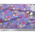 thumbnail image 3 of Soimoi Tissu en Voile de Coton à Motifs Floraux, Imprimés de Dessins Animés Rabbit & Porcupine au Mètre, 56 Pouces de Large, 3 of 3