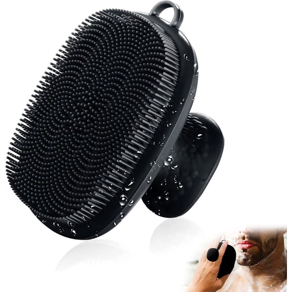 JUNZHIDAO Brosse Exfoliante pour le Visage en Silicone Nettoyage du Visage Lavage Exfoliant Soin Brosse pour Hommes Noir