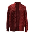 thumbnail image 4 of Weiqiqre Sweaters for Men Cable Knitted Warm Sweater Cardigan Thermal Button Down Closure Fall Winter Cardigan Stand-up Jacket, 4 of 4