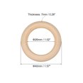 thumbnail image 2 of Unique Bargains 50Pack 40mm(1.6') Natural Wood Rings, 7mm Smooth Unfinished Wooden Circles, 2 of 7