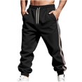 thumbnail image 2 of Ceisia Men Solid Color Loose Casual Pants Elastic Waist Drawstring Sports Gift Work Trousers, 2 of 9