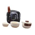 thumbnail image 1 of veasfak Portable Tea Set with Case Ceramic Chinese Kung Fu Teapot Teacups for Travel Two Teacups Set, 1 of 9