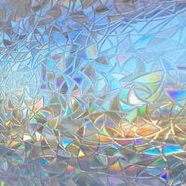 Anti-UV window film Rainbow 3D effect window film glue-free window film home office bedroom door decorative window film self-adhesive 44.5cm x 200cm