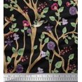 thumbnail image 1 of Soimoi Satin Silk Fabric Dry Tree,Leaves & Flower Panel Printed Fabric 1 Yard 42 Inch Wide, 1 of 3