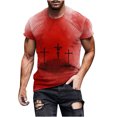 thumbnail image 1 of T-shirts pour Hommes Grande Taille, Paquet, T-Shirts pour Hommes de Rue Tendance Décontractés à Imprimé Croix, Col Rond, Manches Courtes, Chemises pour Hommes, Hauts d'Été Mode, Liquidation en Liquidation (Bleu, 2TG), 1 of 5