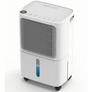 VEAGASO 2500 Déshumidificateur Ft pour sous-sol 34 Déshumidificateurs pour la maison Grande Chambre Drainage automatique ou drainage manuel Panneau de contrôle numérique Défrostage automatique 24H Serrure d'enfant minuteur