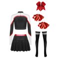 thumbnail image 4 of Yhong Womens Cheerleading Costume 5PCS Cheer Uniform High School Cheer Leader Fancy Dress Outfits Red S, 4 of 6
