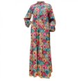 thumbnail image 4 of Pisexur Robe Longue pour Femmes Mode Casual Robe à Manches Longues Été V-Cou Vintage Imprimé Robe Longue en Vrac Robe, 4 of 6