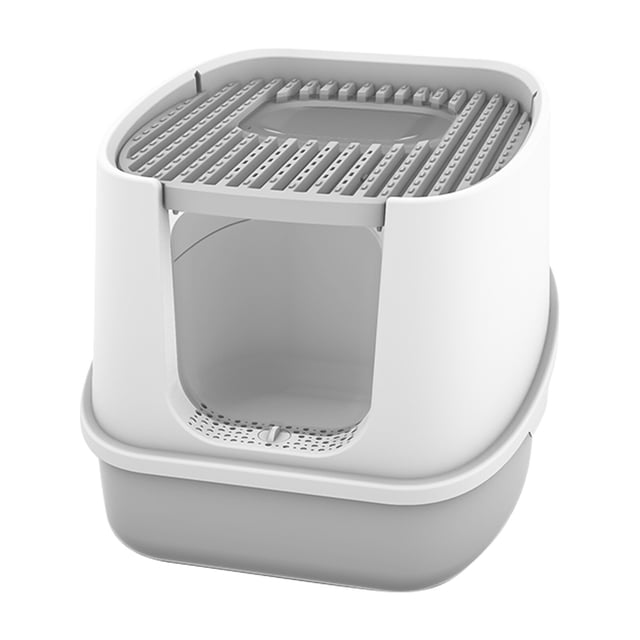 Amdohai Large Fully Enclosed Cat Litter Box Front Entry Top Exit Cat Potty Toilet with