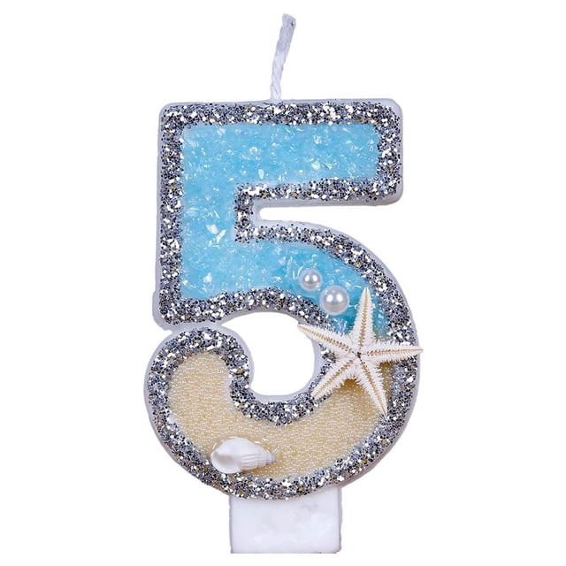 Birthday Candle Marine Beach Starfish Seashells Cake Topper for Kids Birthday` L4S4