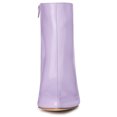 thumbnail image 4 of Unique Bargains Women's Pointed Toe Zipper Patent Leather Ankle Chunky Boots, 4 of 7