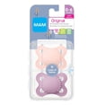 thumbnail image 3 of MAM Original Matte Pacifier (2 pack, 1 Sterilizing Pacifier Case), Pacifiers 0-6 Months, Baby Girl Pacifier, Best Pacifiers for Breastfed Babies, Sterilizing Storage Case, 3 of 4