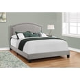 thumbnail image 1 of Monarch Specialties Bed, Queen Size, Platform, Bedroom, Frame, Upholstered, Linen Look, Wood Legs, Grey, Chrome, Transitional, 1 of 3