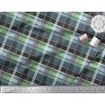 thumbnail image 2 of Soimoi Green Modal Satin Fabric Check Check Print Fabric by the Yard 42 Inch Wide, 2 of 4