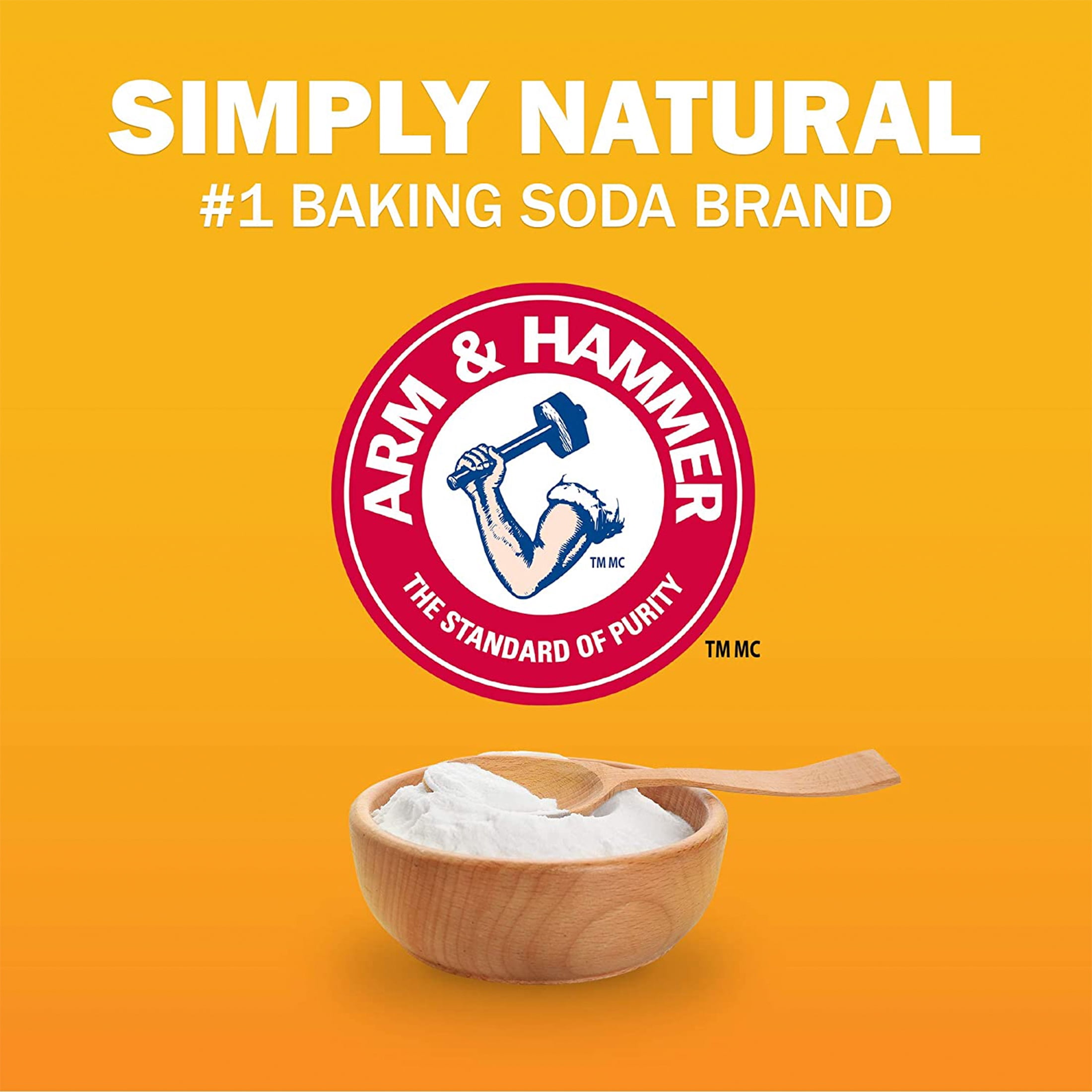 Bicarbonate de soude pur Arm & Hammer, Nettoyant multi-usages, désodorisant naturel et ingrédient essentiel pour la pâtisserie, 500g (1 paquet)