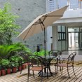 thumbnail image 2 of Patiojoy 10 ft Patio Market Umbrella w/Solar Powered LED Light Tan, 2 of 10