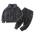 thumbnail image 2 of RXIRUCGD Manteau à Manches Longues pour Enfants, Col Rond, Couche Inférieure en Cuir, Noir, Taille: 120, 2 of 3