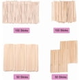 thumbnail image 3 of Mibly 4 Style 300 Pcs Assorted Wooden Wax Sticks - for Body Legs Face and Small Medium Large Sizes Eyebrow Waxing Applicator Spatulas for Hair Removal or Wood Craft Sticks, 3 of 6