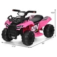 thumbnail image 3 of Costway 6V Kids ATV Quad Electric Ride On Car Toy Toddler w/LED Light&MP3 Pink, 3 of 10