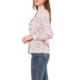 thumbnail image 4 of Unique Bargains Chemise Décontractée à Manches Longues à Col Montant Imprimé Floral pour Femmes, 4 of 6
