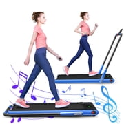 Gymax 2.25HP Under Desk Electric Pad Treadmill Running Machine w/ APP Navy