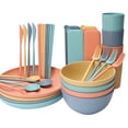 thumbnail image 2 of SASHENHG Whea-t Straw Dinnerware Sets For 4 (32pcs) ,Whea-t Straw Dinnerware Sets, Microwave Dishwasher Safe Tableware Bowls, Cups,Plates Set Reusable Dinner, 2 of 9