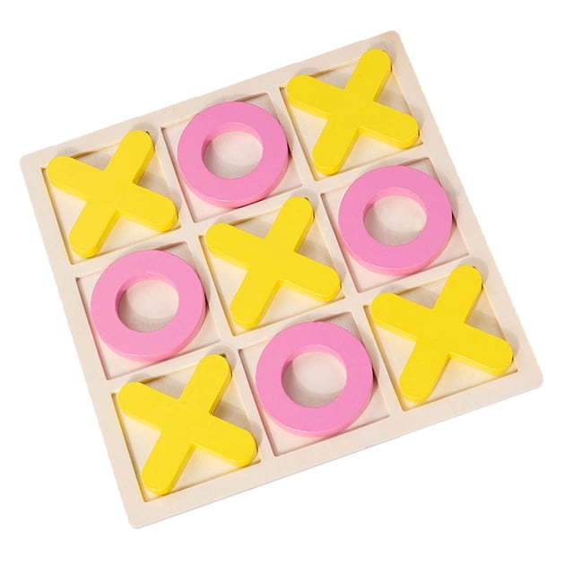 Milaget Tic TAC Toe Board Game Classical Family Games Brain Teaser for Kids Families Yellow Pink