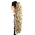 thumbnail image 4 of EGNMCR Perruques Cheveux Humains Longs à Clipser Mâchoire Griffe Bouclée Queue de Cheval Extensions de Cheveux à Clipser Postiche Ondulé Perruque Cheveux, 4 of 7