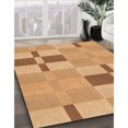 thumbnail image 3 of Ahgly Tapis d'Intérieur Lavable en Machine Carré Transitionnel Jaune Orange, 7 Pieds Carré, 3 of 7