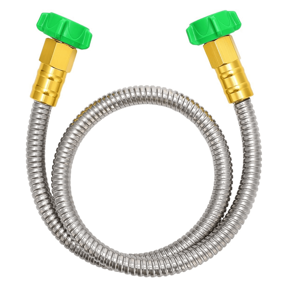 Short Garden Hose, Metal Leakproof Leader Hose, 304 Stainless Steel Flexible Hose for Outdoor Garden Watering 5Ft
