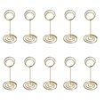 thumbnail image 2 of 10 Pcs Support de Numéro de Table Forme Ronde Métal Porte-Cartes Centre de Table Pince en Papier Décoration de Mariage Décoration de Table Paon Rond Or, 2 of 6