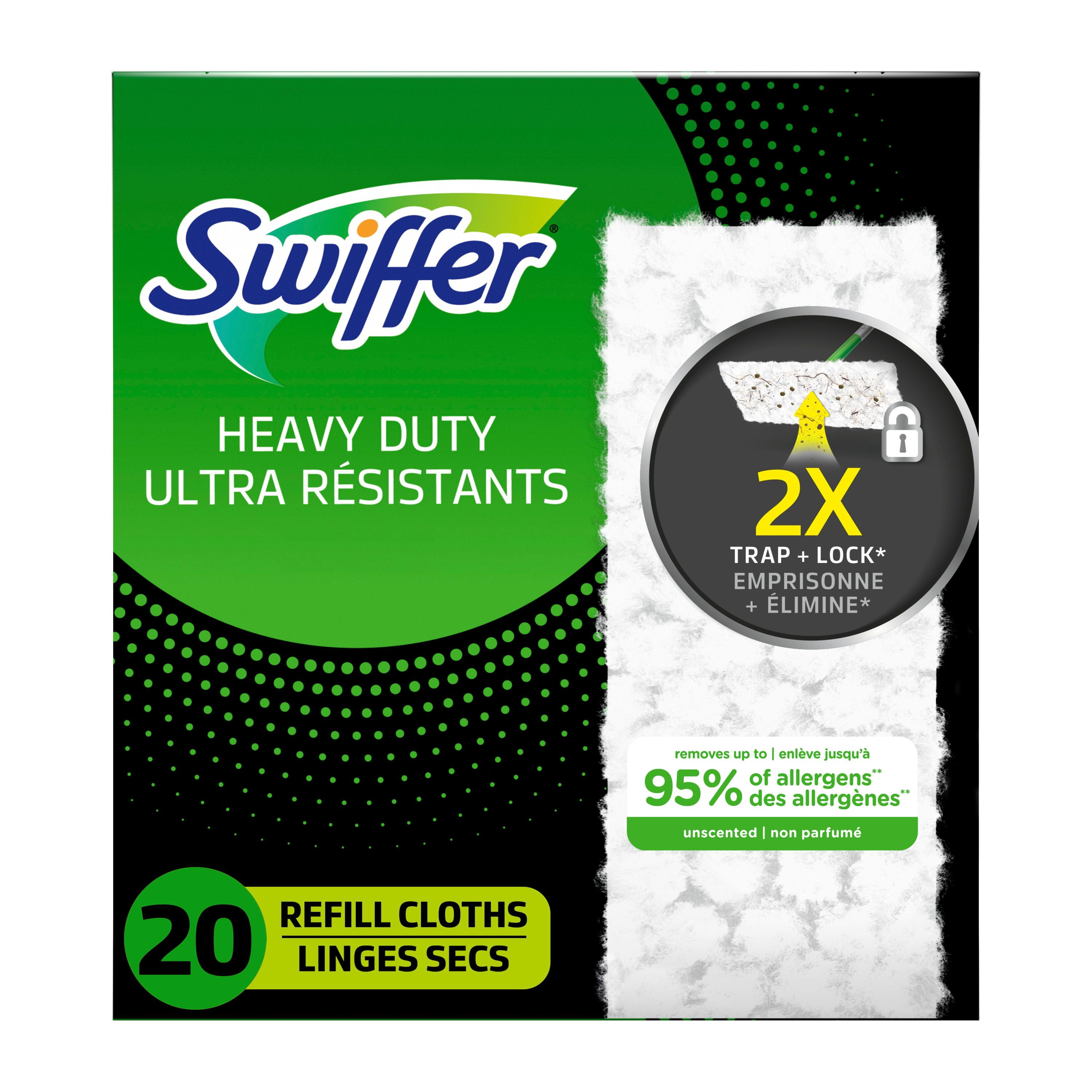 Sweeper Heavy Duty Dry Multi-Surface Cloth Refills for Floor Sweeping and Cleaning, Unscented, 20 Count