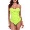 thumbnail image 1 of RELLECIGA Women's Ruched Neck Halter Twist Bandeau One Piece Swimwear Bathing Suits, 1 of 6