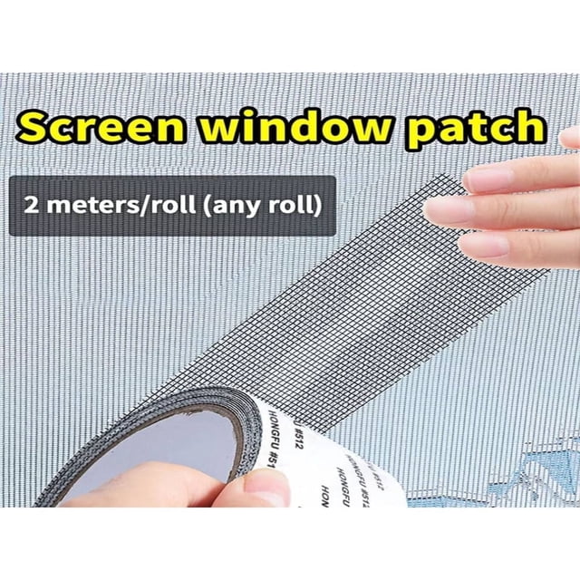DEBGFS Mosquito Net Screen Repair Patch With Adhesive Backing Self-adhesive Net Mesh Magic Tap Ideal For Fix Holes On Window & Netting Curtain,Grey,50mm wide * 2m long