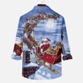 thumbnail image 4 of Pompotops Chemise à Manches Longues pour Hommes avec Boutons, Imprimé Père Noël, Col Rabattu, en Solde, 4 of 5