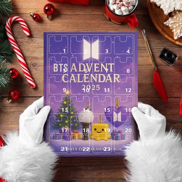 BTS Christmas Advent Calendar Blind Box, 24Pcs 2D Acrylic Flat BTS