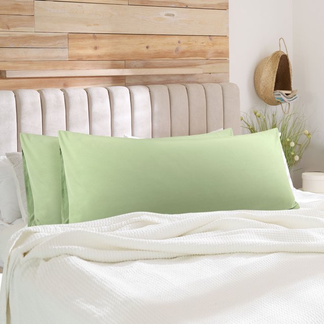 PiccoCasa 2Pcs Body Pillowcases Microfiber Pillow Covers, Jumbo Sage