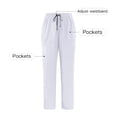 thumbnail image 2 of yardsong Pantalon Médical de Jogging Extensible Taille Haute pour Femmes - Cordon de Serrage, Léger, Bas Resserré, Athlétique, Blanc, P, 2 of 8