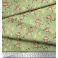 thumbnail image 2 of Soimoi Cotton Duck Fabric Banana & Monkey Kids Print Fabric by The Yard 56 Inch Wide, 2 of 3