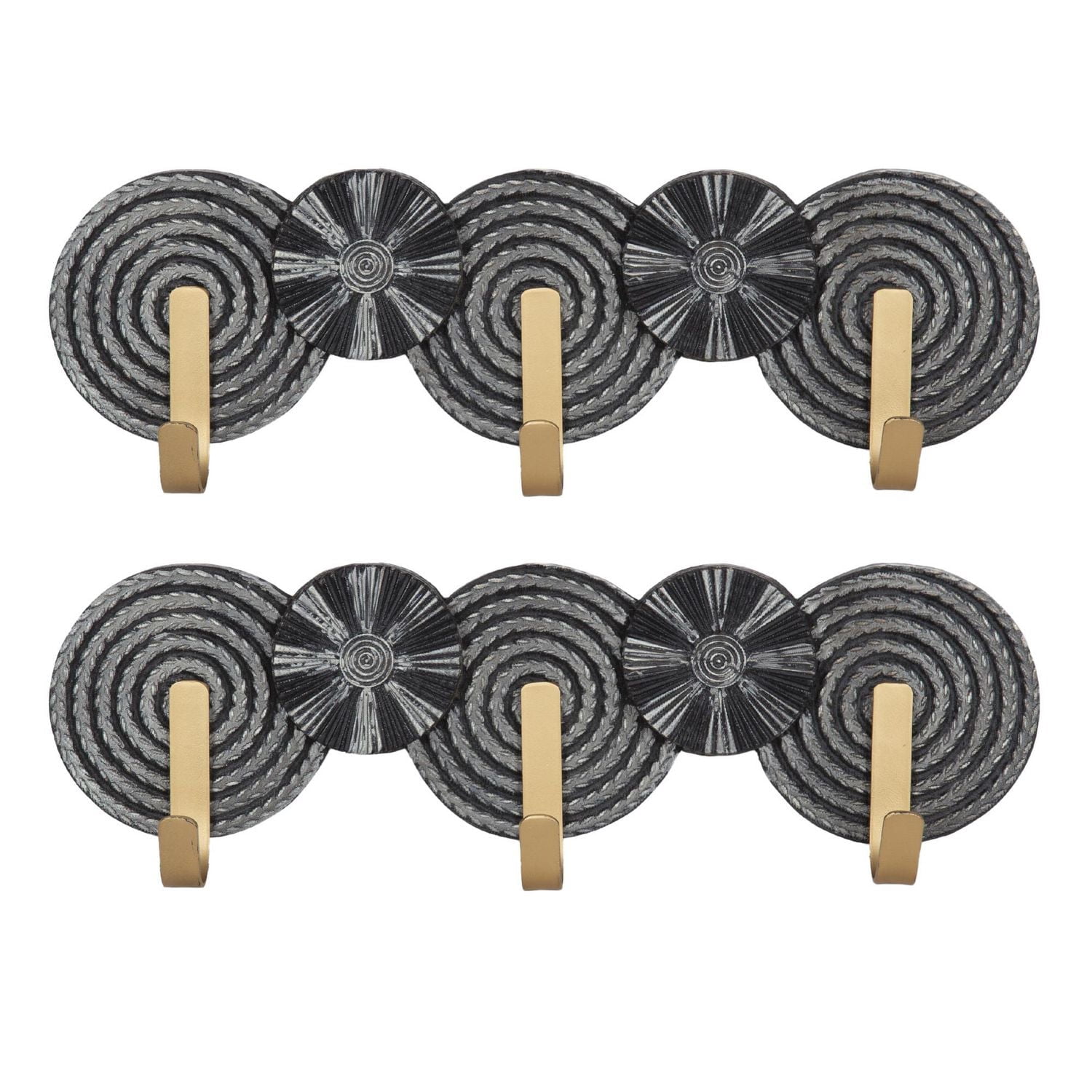 Ensemble de plaques Spinoza avec crochets de hometrends, noir/doré