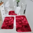thumbnail image 2 of Dvruxg Soft Bathroom Carpet 3 Piece Bathroom Rugs and Mats Sets Non-Slip Mat Set Toilet Mat Set Bath Mats Set 3 Piece Set,with U-Shaped Toilet Floor Mat Non Slip Rugs, 2 of 5